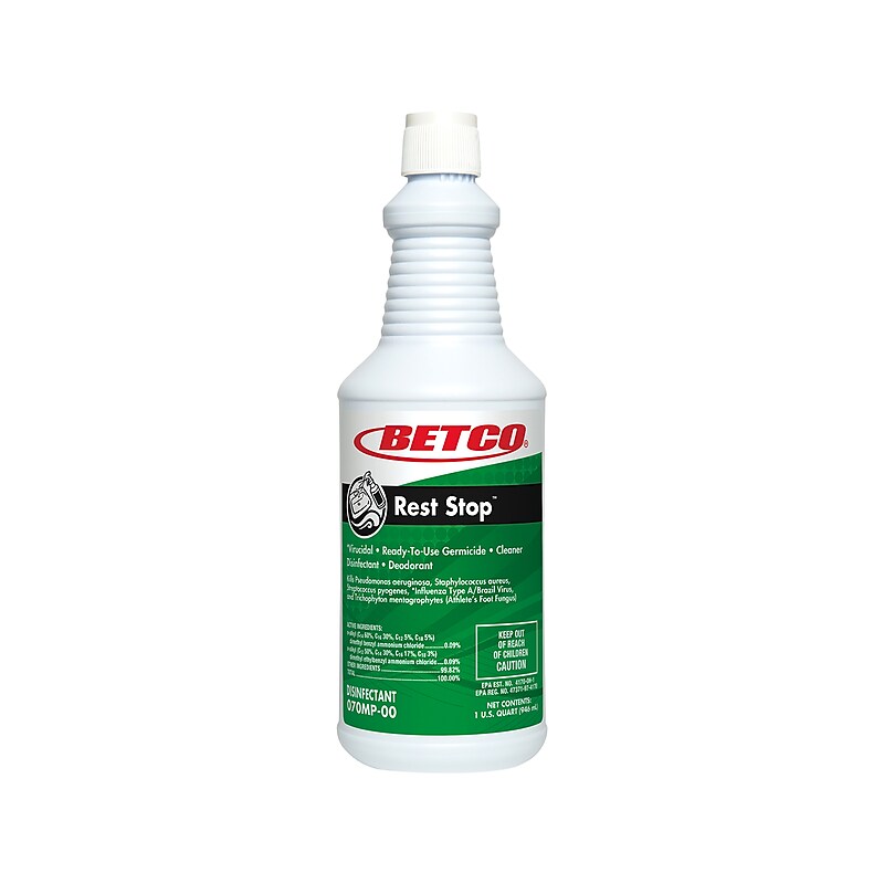 Betco Rest Stop Restroom Disinfectant, Floral Fresh Scent, 32 Oz., 12/Carton (701200CT) image 1