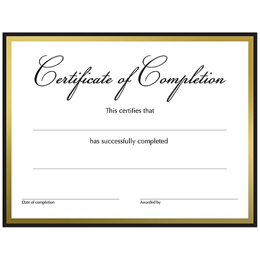 Great Papers Completion Certificates, 8.5" x 11", White/Black/Gold, 15