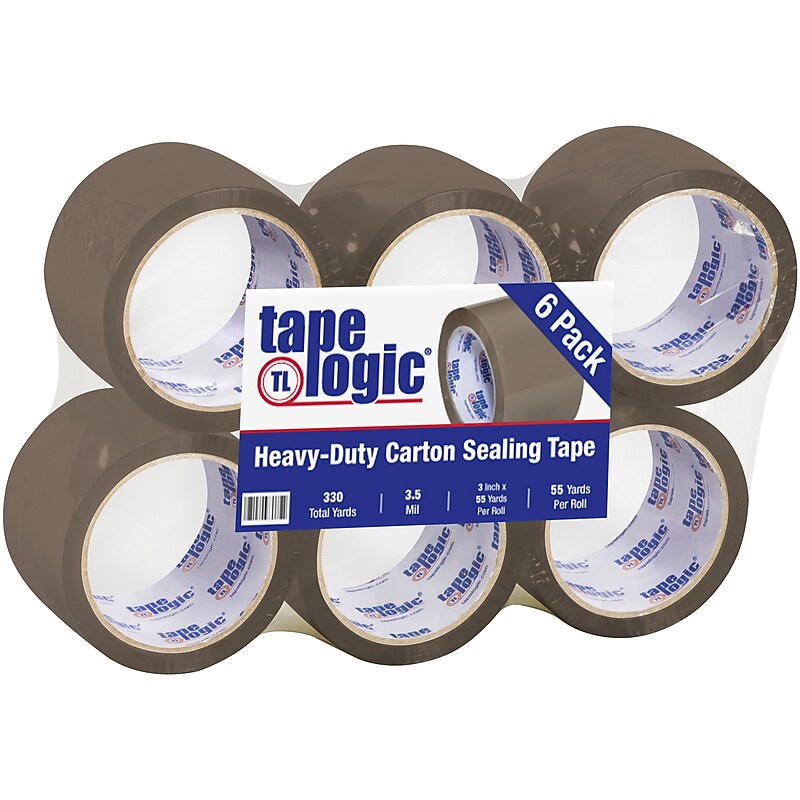 Tape Logic #350 Industrial Heavy Duty Packing Tape, 3" x 55 yds., Tan, 6/Carton (T905350T6PK) image 1