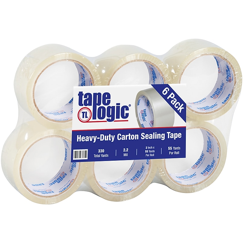 Tape Logic #220 Industrial Heavy Duty Packing Tape, 2" x 55 yds., Clear, 6/Carton (T9012206PK) image 1