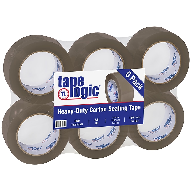 Tape Logic #291 Industrial Heavy Duty Packing Tape, 2" x 110 yds., Tan, 6/Carton (T902291T6PK) image 1