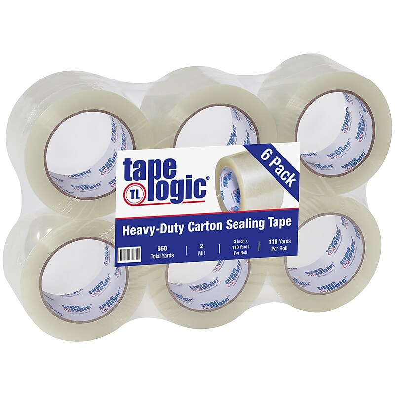 Tape Logic #400 Industrial Heavy Duty Packing Tape, 3" x 110 yds., Clear, 6/Carton (T9054006PK) image 1