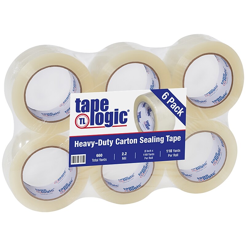 Tape Logic #800 Economy Heavy Duty Packing Tape, 2" x 110 yds., Clear, 6/Carton (T9028006PK) image 1