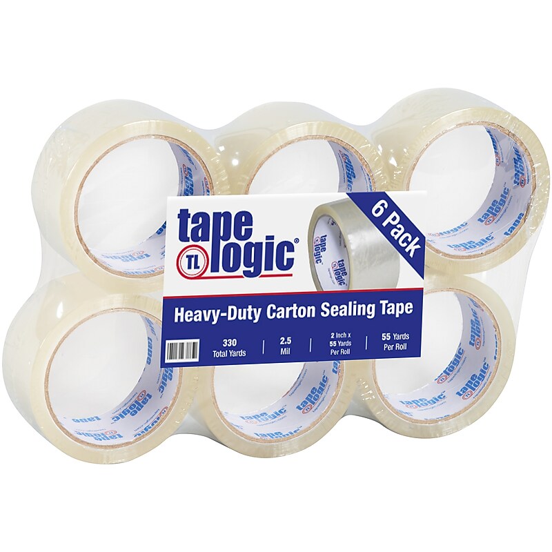 Tape Logic #900 Economy Heavy Duty Packing Tape, 2" x 55 yds., Clear, 6/Carton (T9019006PK) image 1