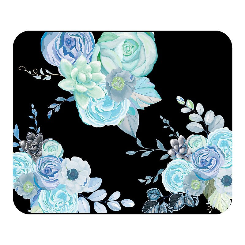 OTM Essentials Prints Flower Garden Mouse Pad, Black/Blue (OP-MH-Z034A) image 1