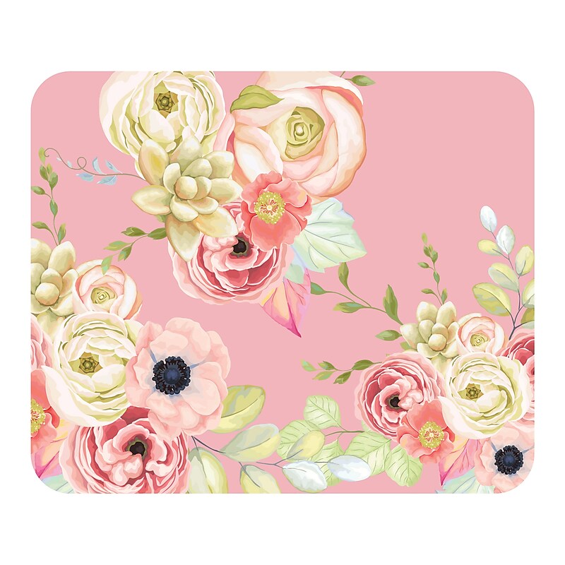 OTM Essentials Prints Flower Garden Mouse Pad, Pink/Green (OP-MH2-Z034C) image 1