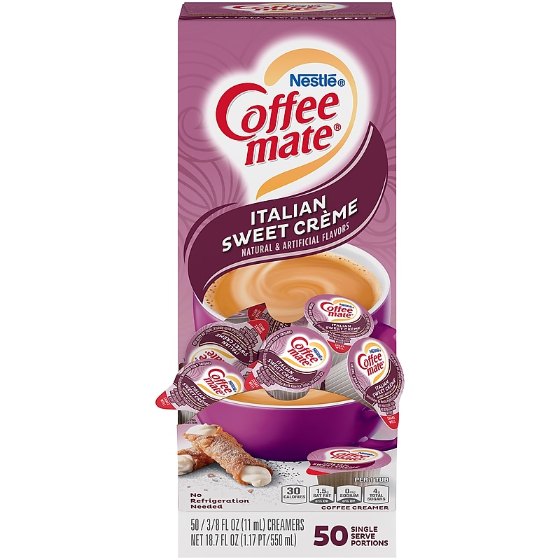 Coffee mate Italian Sweet Creme Liquid Creamer, 0.38 Oz., 50/Box (NES84652) image 1