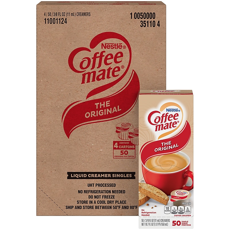 Coffee mate Original Dairy Free Liquid Creamer, 50 Creamers/Pack, 4/Pack (283-00008) image 1