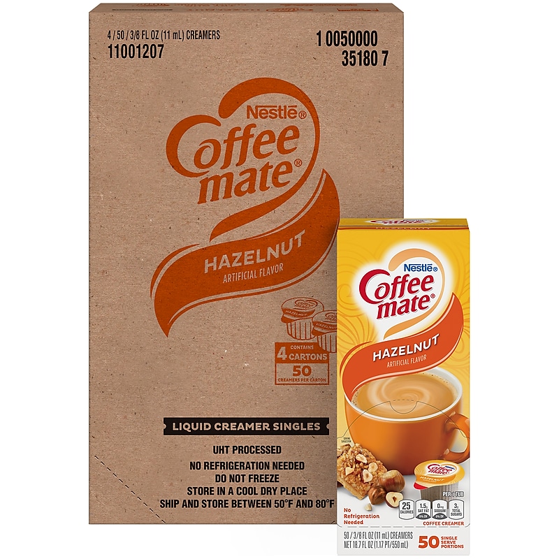Coffee mate Hazelnut Liquid Creamer, 0.38 oz., 200/Carton (NES35180CT) image 1