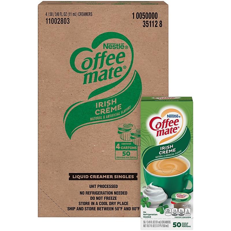 Coffee mate Irish Crème Liquid Creamer, 0.38 oz., 200/Carton (NES35112CT) image 1