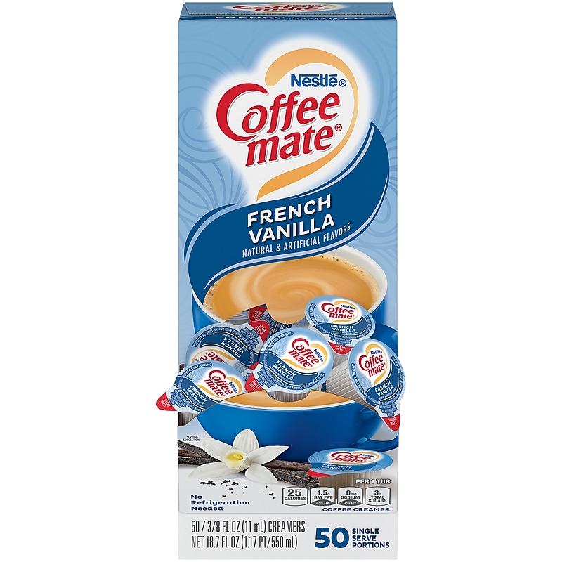 Coffee mate French Vanilla Liquid Creamer, 0.38 Oz., 50/Box (35170) image 1