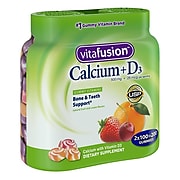 Vitafusion Calcium+D3 Gummy Vitamins with Bone Support for Adults, 500mg, 100 Count, 2 Pack