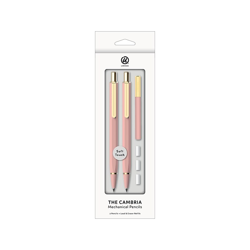 U Brands The Cambria Mechanical Pencil, 0.7mm, #2 Medium Lead, 2/Pack (2412U04-24) image 1