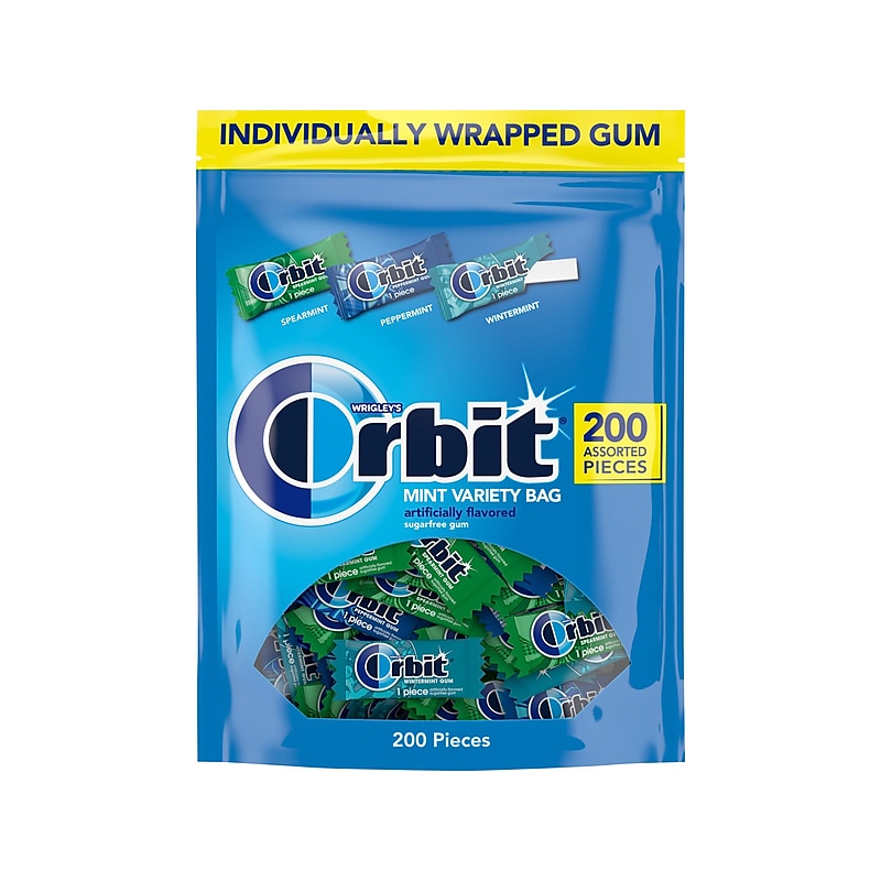 Orbit Mint Sugar Free Gum, Assorted Flavors, 13.4 oz., 200 Pieces/Pack, 200/Pack (MMM27955) image 1