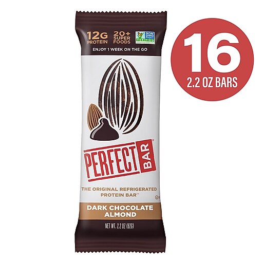 Perfect Bar Protein Bar Dark Chocolate Almond, 2.2 oz, 16/Pack (307