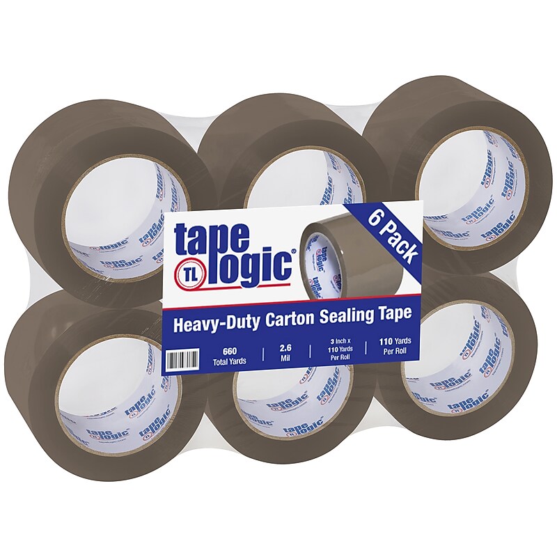 Tape Logic #291 Industrial Heavy Duty Packing Tape, 3" x 110 yds., Tan, 6/Carton (T9052291T6PK) image 1