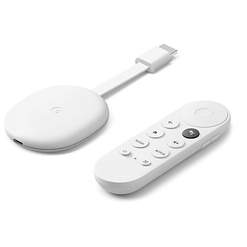 Google Chromecast with Google TV Streaming Media Player, White (GA01919-US)