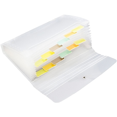 JAM Paper® Coupon Expanding File, 13 Pockets, 4.25 x 6.75, Clear, Sold individually (340133473)