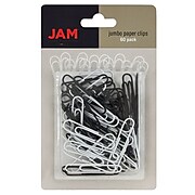 JAM Paper® Colored Jumbo Paper Clips, Large 2 Inch, Assorted Black/White Paperclips, 2 Packs of 60 (352333545a)