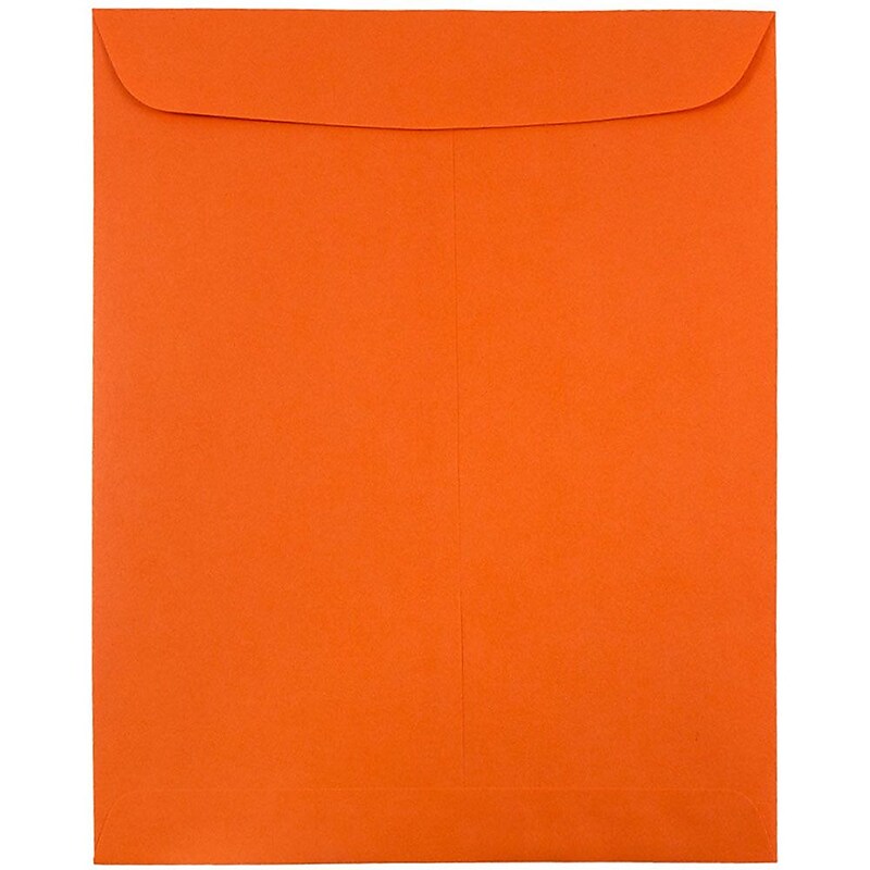 JAM Paper 9 x 12 Open End Catalog Colored Envelopes, Orange Recycled, 50/Pack (80410i) image 1