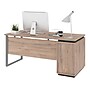 Bestar Aquarius 66" Desk with Single Pedestal, Rustic Brown/Graphite (114400-000009)~#|#~sp118567311_sc7
