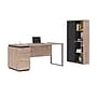 Bestar Aquarius 66" Computer Desk with Single Pedestal and Storage Cabinet, Rustic Brown/Graphite (114850-000009)~#|#~sp118567407_sc7