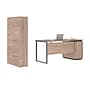 Bestar Aquarius 66" Computer Desk with Single Pedestal and Storage Cabinet, Rustic Brown/Graphite (114850-000009)~#|#~sp118567408_sc7