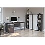 Bestar Aquarius 66" Computer Desk with Single Pedestal and 2 Storage Cabinets, Bark Grey/White (114851-000047)~#|#~sp118567425_sc7