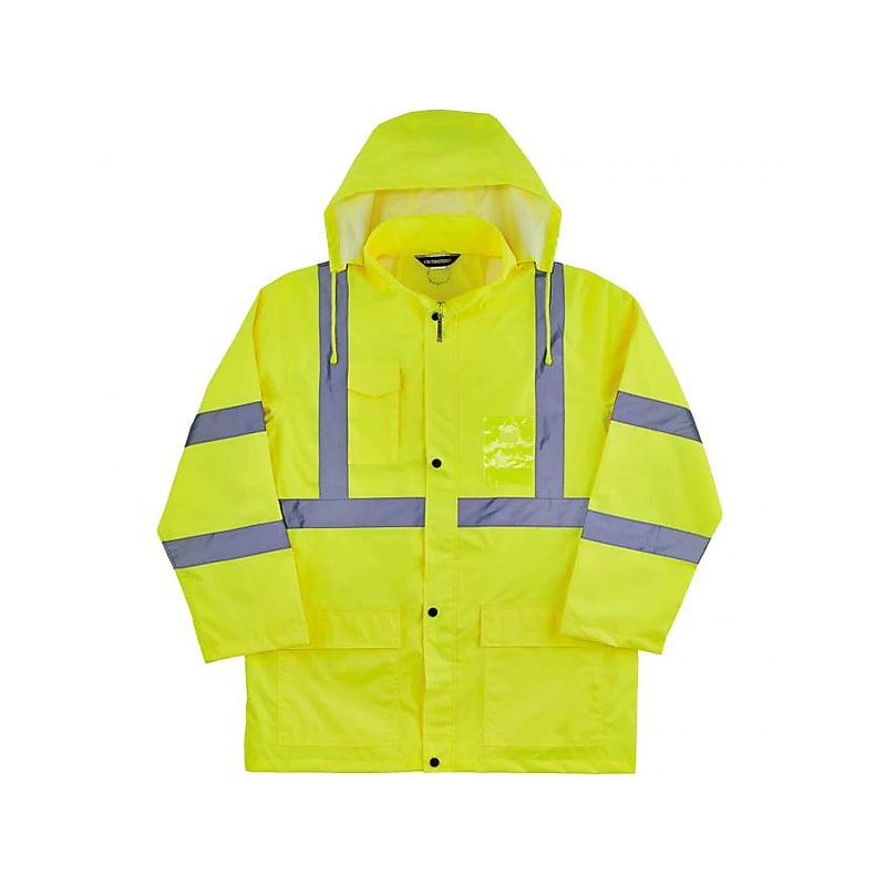 Ergodyne GloWear 8366 Lightweight High-Visibility Rain Jacket, ANSI Class R3, Lime, 3XL (24337) image 1