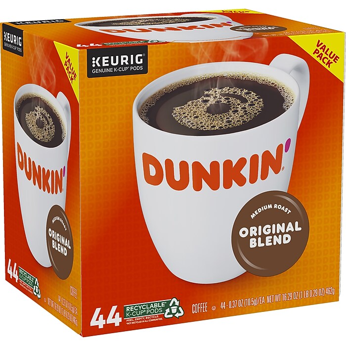 Dunkin' Original Blend Coffee Keurig K-Cup Pods, Medium Roast, 44/Box  (006933)