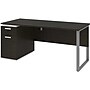 Bestar Aquarius 66" Pedestal Desk, Deep Grey/White (114400-000032)~#|#~sp118668843_sc7