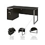 Bestar Aquarius 66" Pedestal Desk, Deep Grey/White (114400-000032)~#|#~sp118668848_sc7