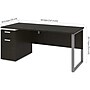 Bestar Aquarius 66" Pedestal Desk, Deep Grey/White (114400-000032)~#|#~sp118668849_sc7