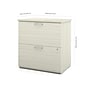 Bestar Logan 66" U-Shaped Executive Desk with Hutch, Lateral File Cabinet, and Bookcase, White Chocolate (46851-31)~#|#~sp118668875_sc7