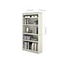 Bestar Logan 66" U-Shaped Executive Desk with Hutch, Lateral File Cabinet, and Bookcase, White Chocolate (46851-31)~#|#~sp118668877_sc7