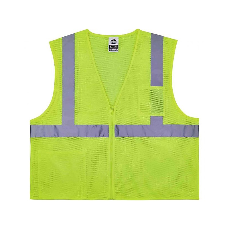 Ergodyne GloWear 8256Z High-Visibility Zipper Safety Vest, Class 2, Small/Medium, Lime (21573) image 1