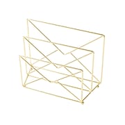 Martha Stewart 2-Compartment Metal File Sorter, Gold (MS103L)