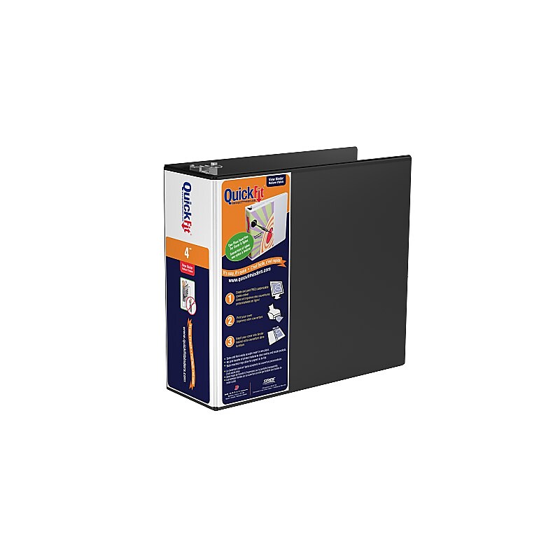 Stride 4" 3-Ring View Binders, D-Ring, Black (8706-01) image 1