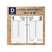 2023 AT-A-GLANCE 8" x 4.5" Daily Loose-Leaf Desk Calendar Refill, White/Black (E210-50-23)