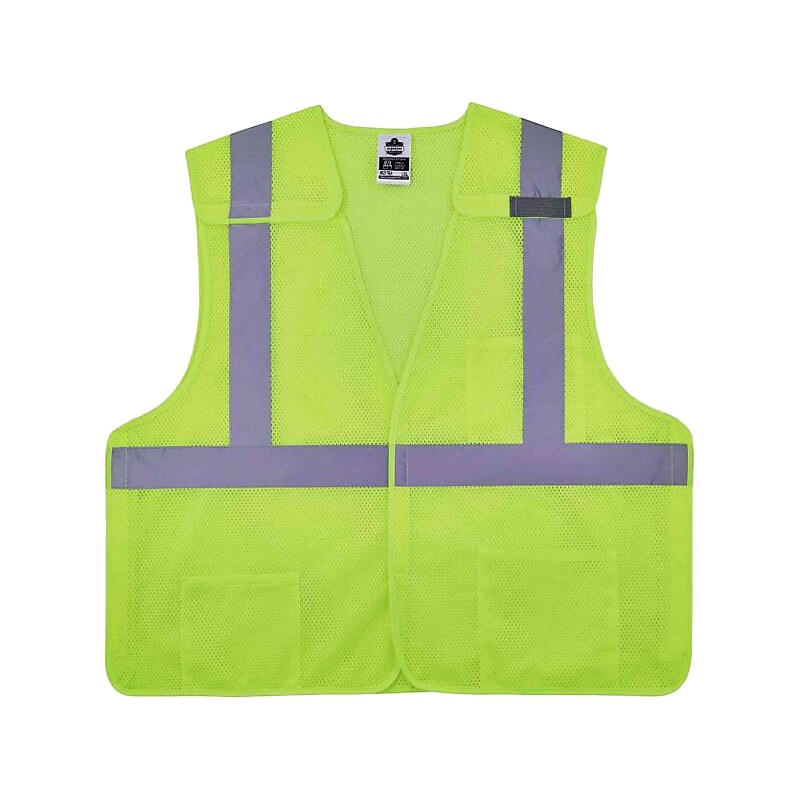 Ergodyne GloWear Hook & Loop Safety Vest, ANSI Class R2, 4XL/5XL, Lime (8217BA) image 1