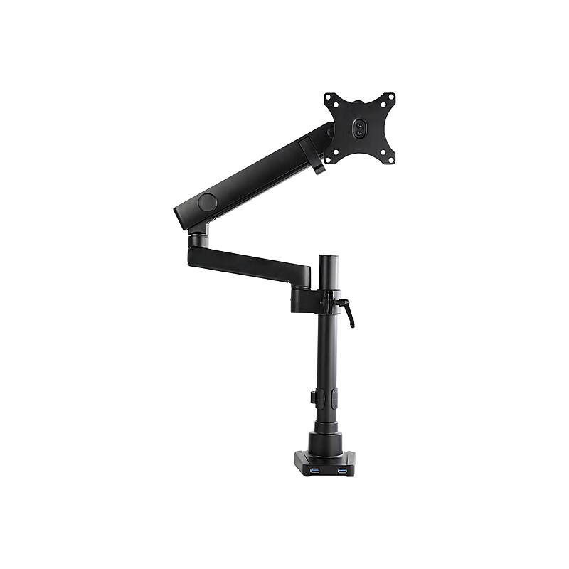 StarTech.com Desk Mount Monitor Arm - Full Motion Single Pole up to 8kg VESA Display - C-Clamp/Grommet, Up 35", Black image 1