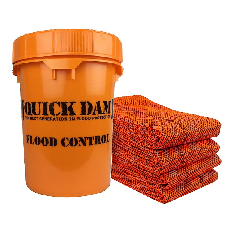 Quick Dam High-Visibility Water Barrier, 120", Up to 8 Gal., 10/Box (QD610-10HV) image 1