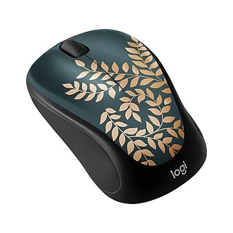 Logitech Design Collection Limited Edition Wireless Ambidextrous Optical Mouse, Golden Garden (910-006117)