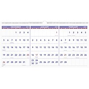 2022 AT-A-GLANCE 12" x 24" Three-Month Calendar, White/Red/Purple (PM14-28-22)