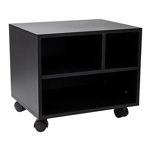 Mind Reader 3Shelf Particle Board Mobile Printer Stand with Lockable
