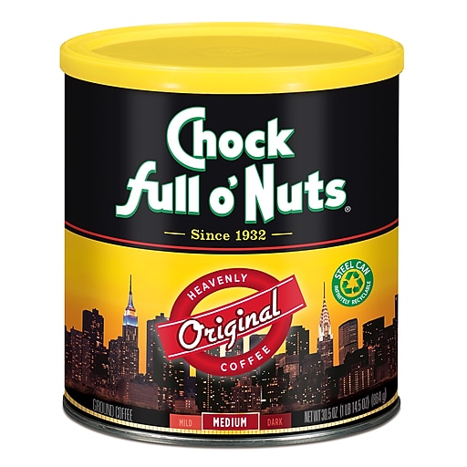 Chock full o'Nuts Original Blend Ground Coffee, Medium Roast, 30.5 oz. (MZB13000) Staples