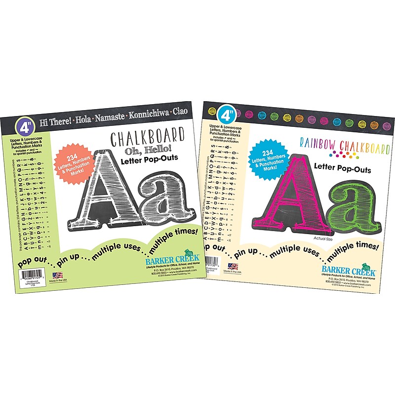 Barker Creek Chalkboard  4" Letters and Numbers, Multicolored, 468/Pack (BCP3508) image 1
