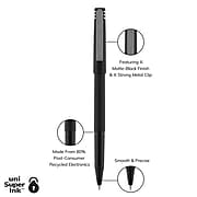 uni-ball Roller Rollerball Pens, Micro Point, Black Ink (60151)