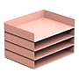 Poppin Stackable Front Loading Letter Tray, Letter Size, Pink, 4/Pack (108517)~#|#~sp119193681_sc7