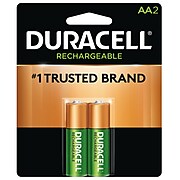 Duracell Rechargeable AA NiMH Batteries, 2/Pack (DC NL AA2BCD)